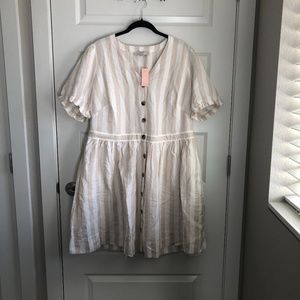 Striped Button Down Dress NWT